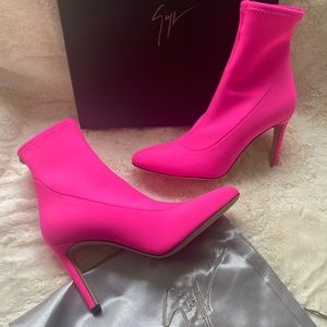 Brand new, never been worn Giuseppe Zanotti hot pink booties